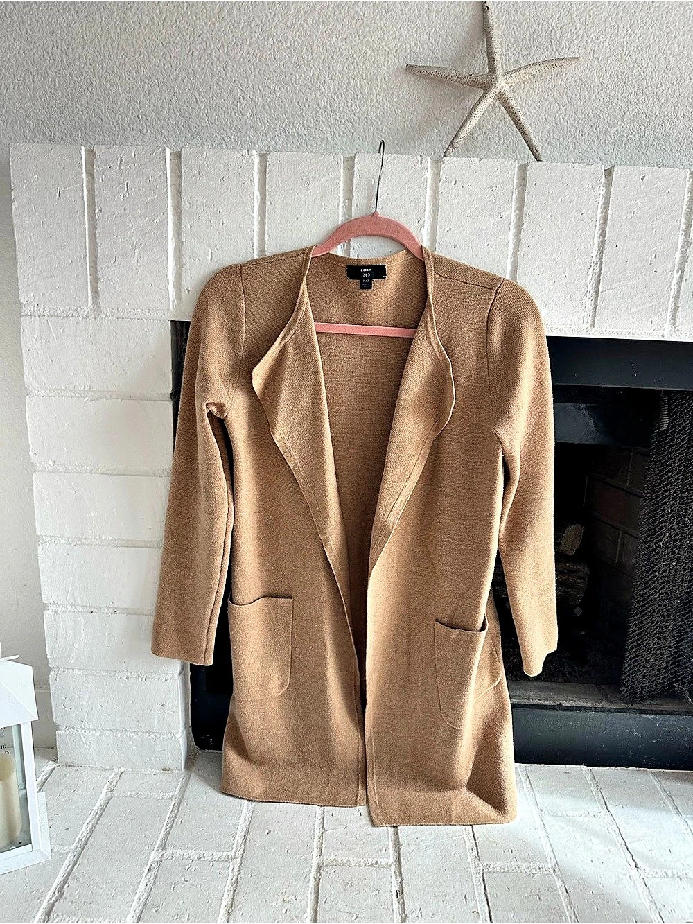 J.Crew 365 Juliette Open-Front long Sweater Blazer Knit Open Front Cardigan Tan